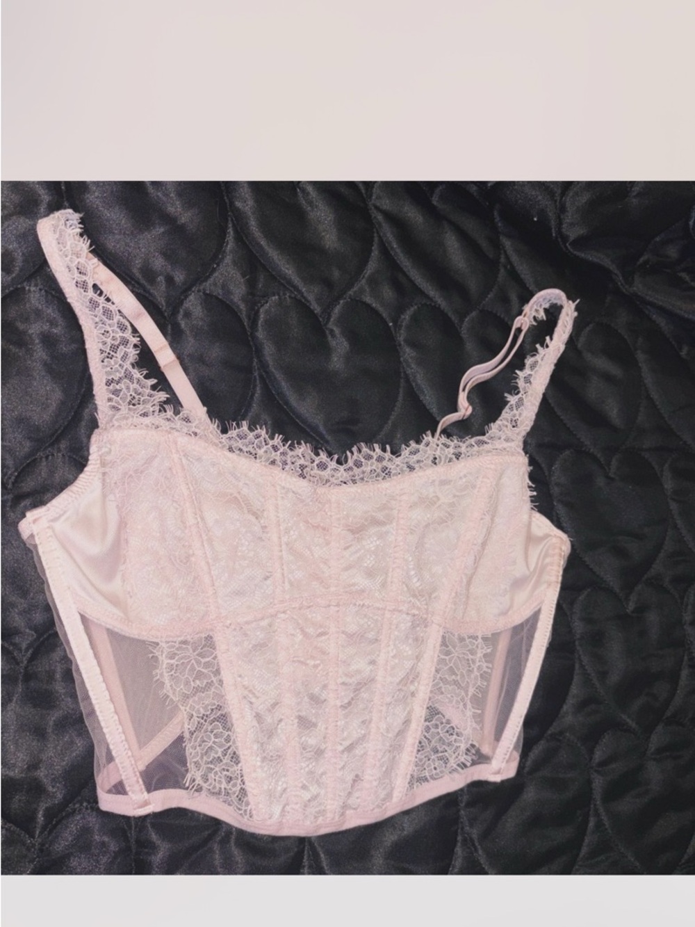 💗 Light Pink Lace Bustier Cami